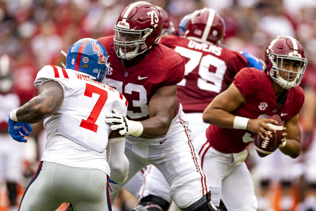 6. Evan Neal, OT, Alabama, Jr.